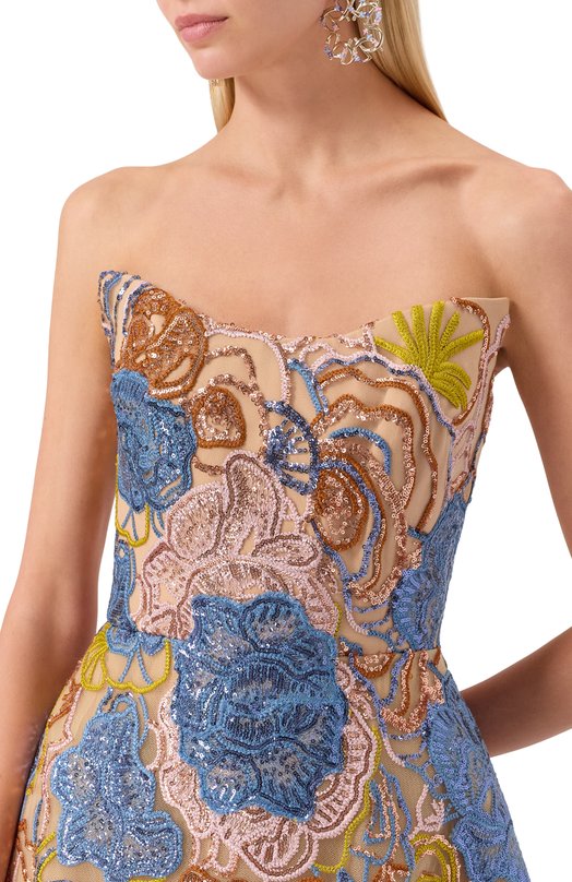 Платье с отделкой пайетками Elie Saab D0810NP25/YA041 Разноцветный  D0810NP25/YA041 Фото 5