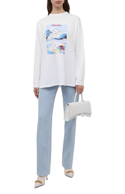 Хлопковый лонгслив MIU MIU, арт. MJL806-1Z3J-F0009, фото 2