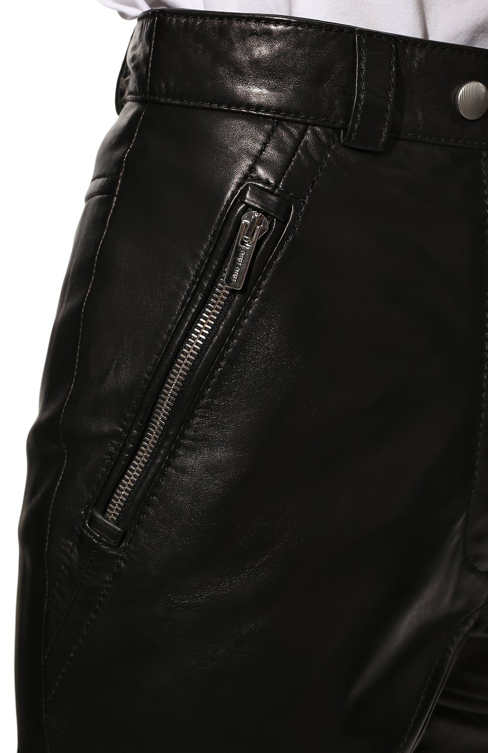 Кожаные брюки MIU MIU, арт. MPP326-038-F0002, фото 5