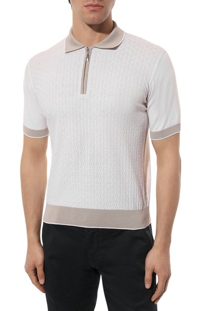 Поло из хлопка и шелка ANDREA CAMPAGNA, арт. SU22-90380-FL02I, фото 3