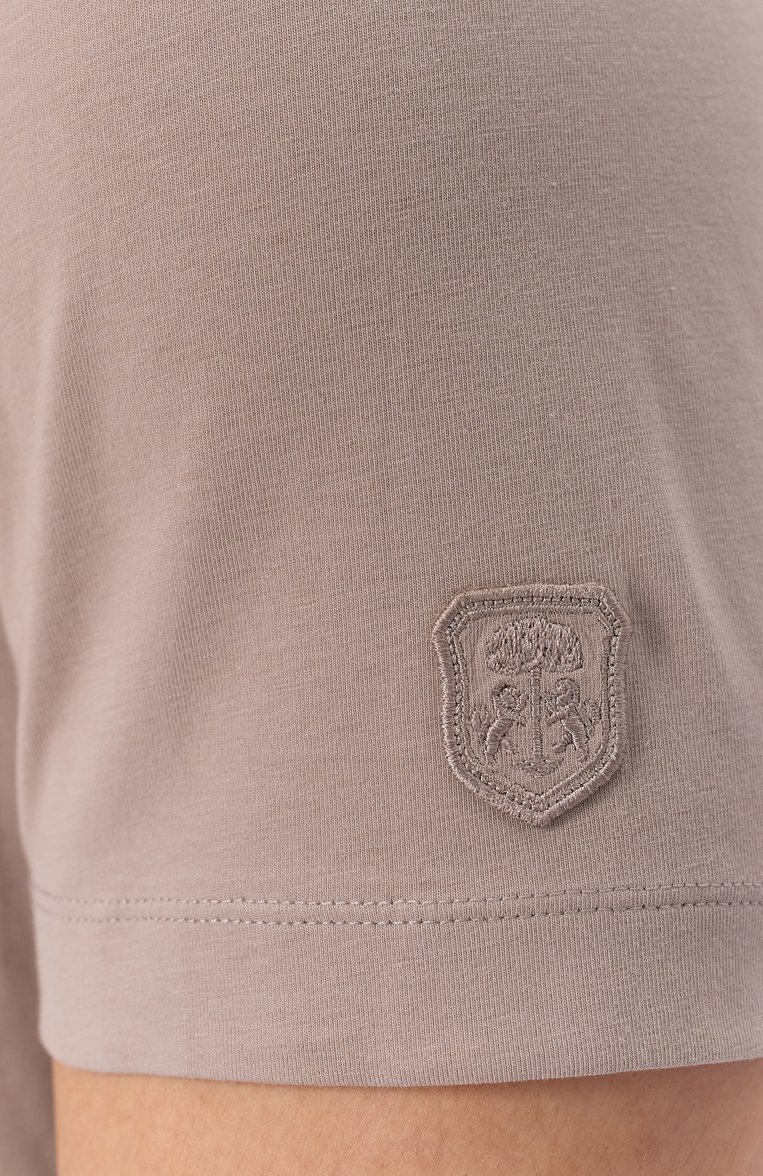Мужская хлопковая футболка CORNELIANI бежевого цвета, арт. 25G586-2525028 | Фото 5 (Материал внешний: Хлопок; Материал сплава: Проставлено; Драгоценные камни: Проставлено; Рукава: Короткие; Длина (для топов): Стандартные; Принт: Без принта; Стили: Кэжуэл; Мужское Кросс-КТ: Футболка-одежда; Кросс-КТ: Джерси)