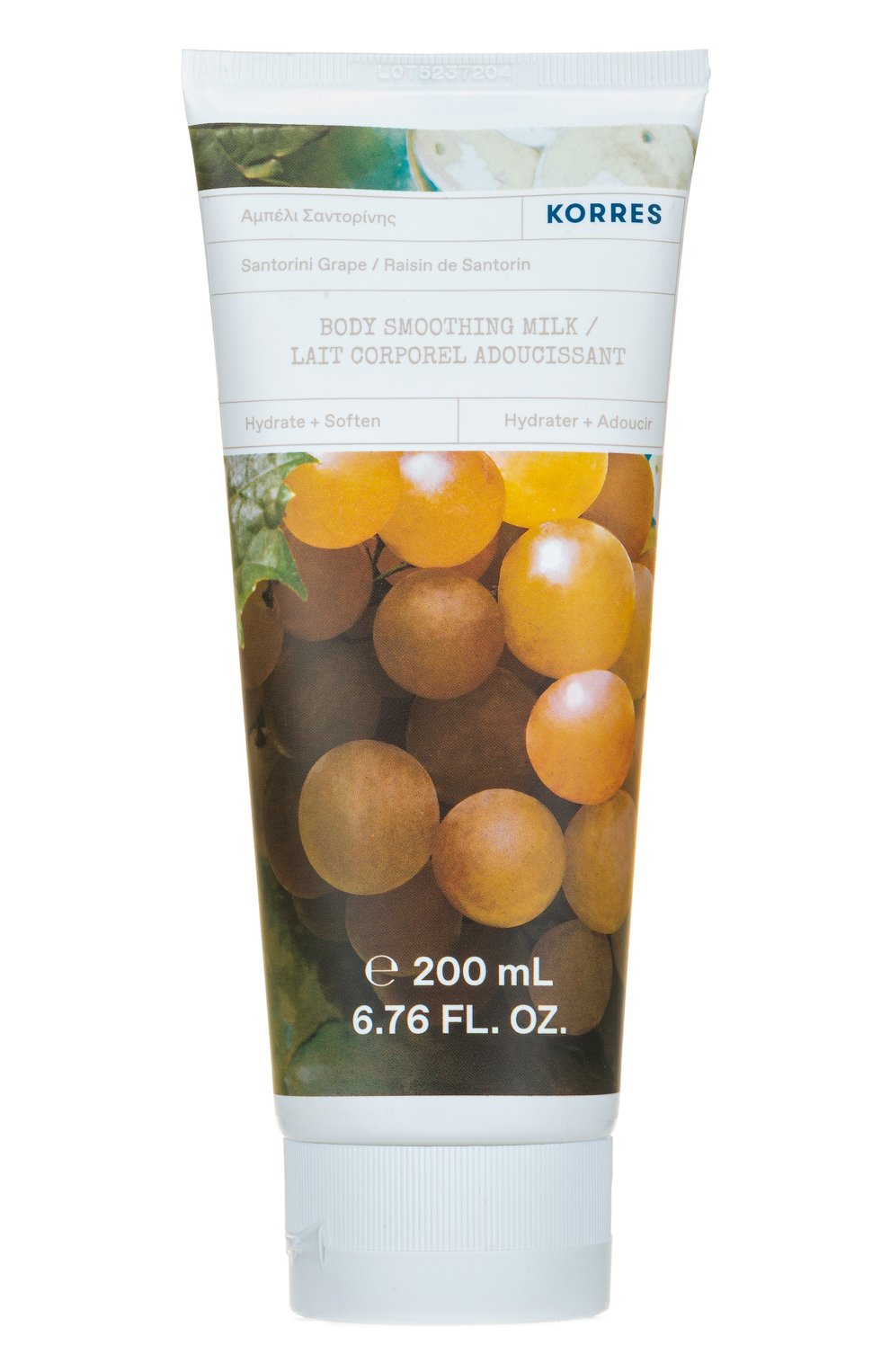 Молочко для тела виноград санторини (200ml) KORRES бесцветного цвета по цене 2390 руб., арт. 5203069094842, фото 1 Молочко для тела виноград санторини (200ml) KORRES, арт. 5203069094842, фото 1