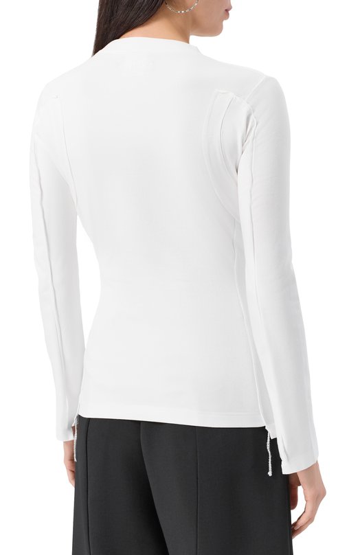 Хлопковый лонгслив VETEMENTS UA66LS600W/1200 STRETCH JERSEY Белый  UA66LS600W/1200 STRETCH JERSEY Фото 4