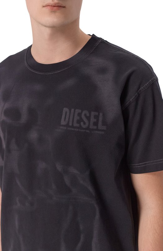 Хлопковая футболка Diesel A19995/0LJBS Чёрный  A19995/0LJBS Фото 5