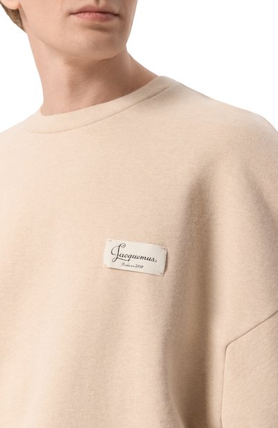 Хлопковый свитшот JACQUEMUS бежевого цвета по цене 57150 руб., арт. 26HSSU00215/AJ00325, фото 5 Хлопковый свитшот JACQUEMUS, арт. 26HSSU00215/AJ00325, фото 5