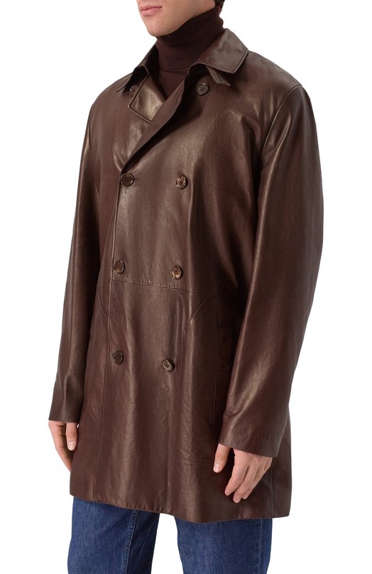 Кожаный плащ MVST ZEKB-ES4365/Z2764-1 Коричневый  ZEKB-ES4365/Z2764-1 Фото 3