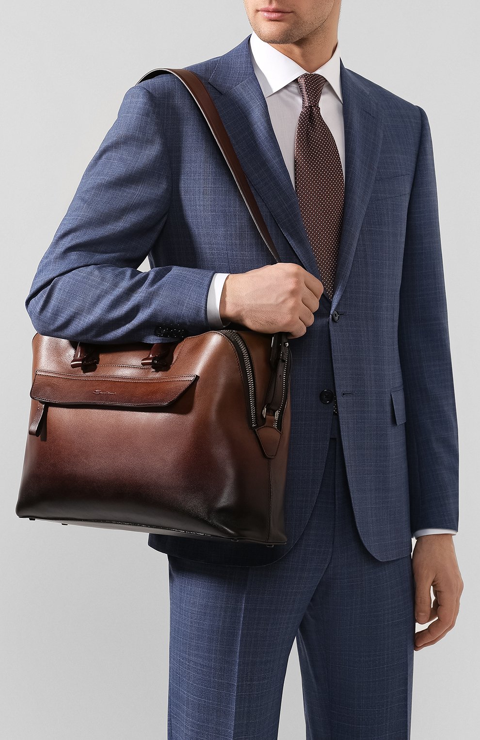 Кожаная дорожная сумка SANTONI, арт. UIBBA1945LI-GDPET49, фото 5