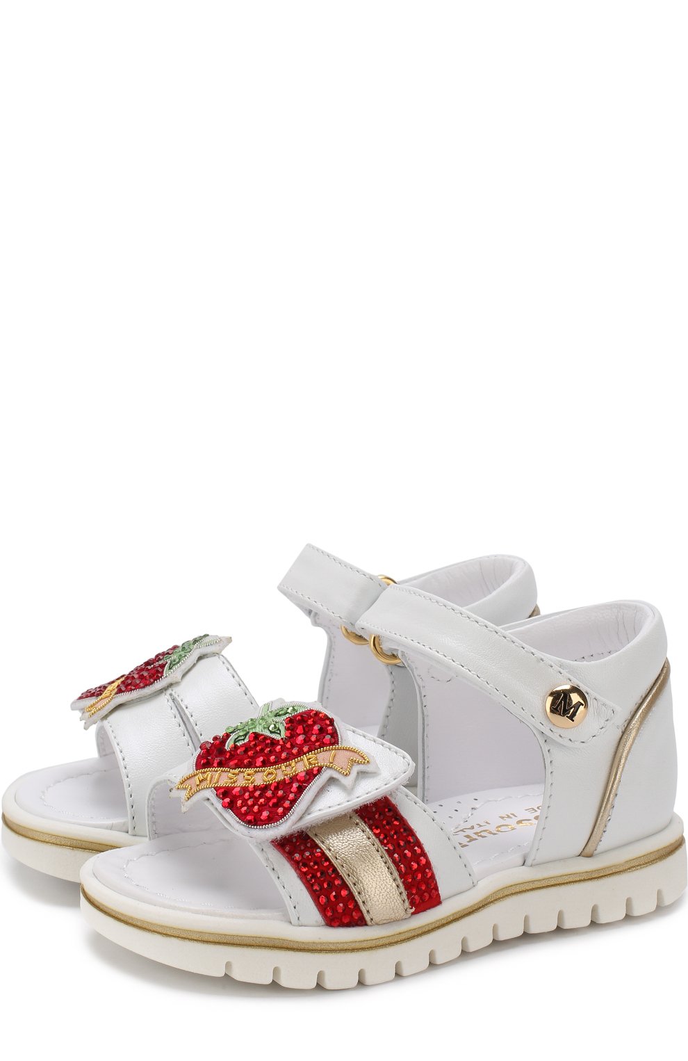 Кожаные сандалии с застежками велькро и стразами MISSOURI, арт. 5125 A/18-26, фото 1