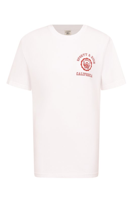 Хлопковая футболка Sporty and Rich T0043606508WH01 Белый T0043606508WH01