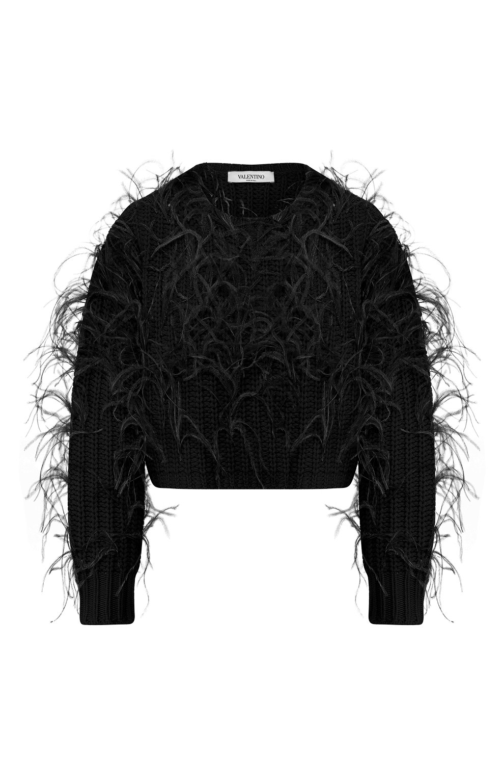 Свитер из смеси шерсти и кашемира VALENTINO черного цвета по цене 270500 руб., арт. SB0KCA74513, фото 1 Свитер из смеси шерсти и кашемира VALENTINO, арт. SB0KCA74513, фото 1