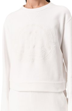 Женский хлопковый свитшот DOLCE & GABBANA белого цвета, арт. F9S14Z/GDCN0 | Фото 5 (Материал внешний: Хлопок; Материал сплава: Проставлено; Драгоценные камни: Проставлено; Рукава: Длинные; Длина (для топов): Стандартные; Женское Кросс-КТ: Свитшот-одежда; Стили: Спорт-шик)