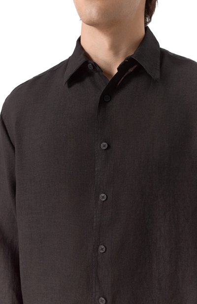 Льняная рубашка INLINUM черного цвета по цене 26350 руб., арт. VALENTIN0_21, фото 5 Льняная рубашка INLINUM, арт. VALENTIN0_21, фото 5