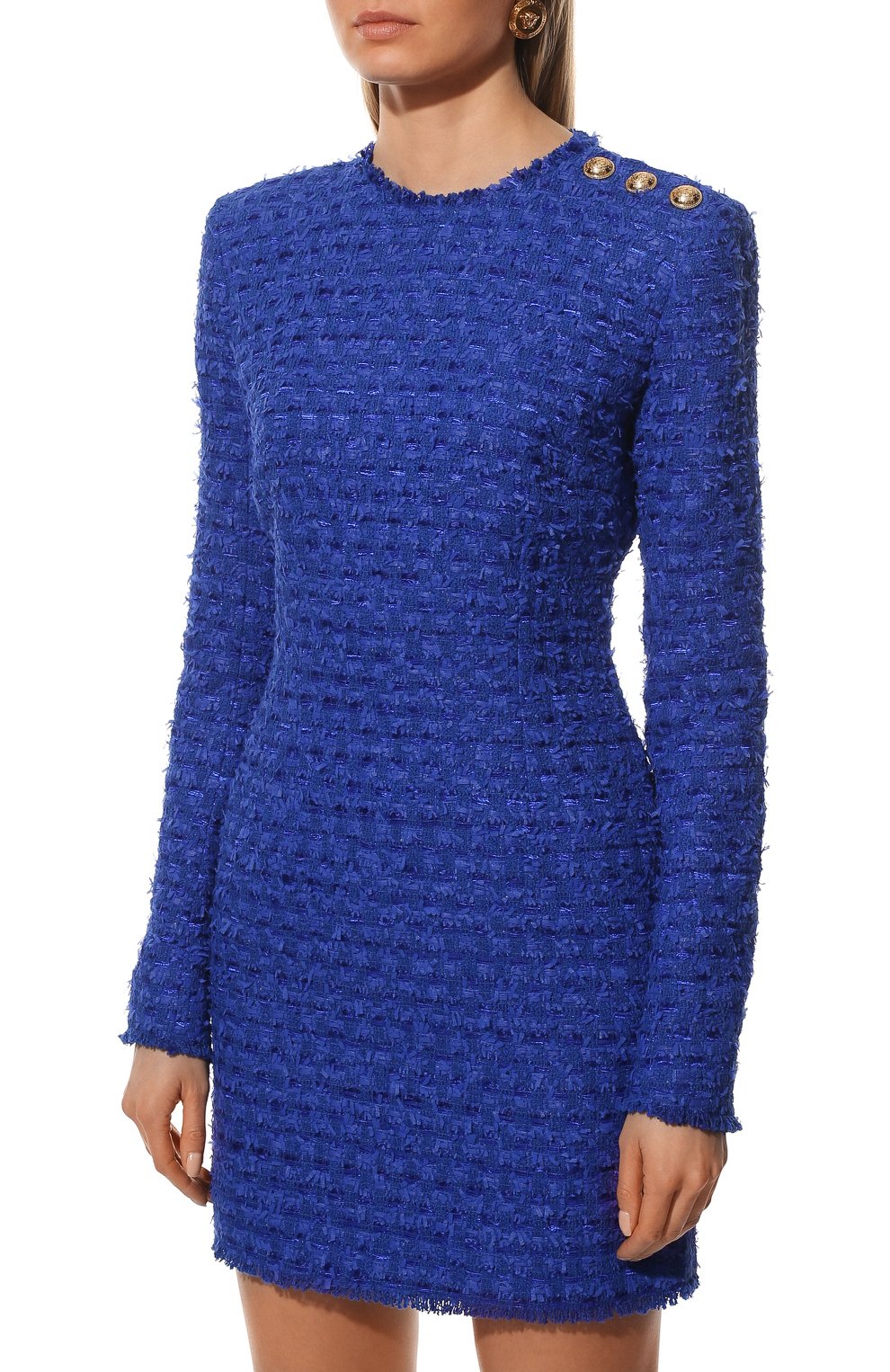 Платье BALMAIN синего цвета по цене 214500 руб., арт. XF1R8000/CB76, фото 3 Платье BALMAIN, арт. XF1R8000/CB76, фото 3