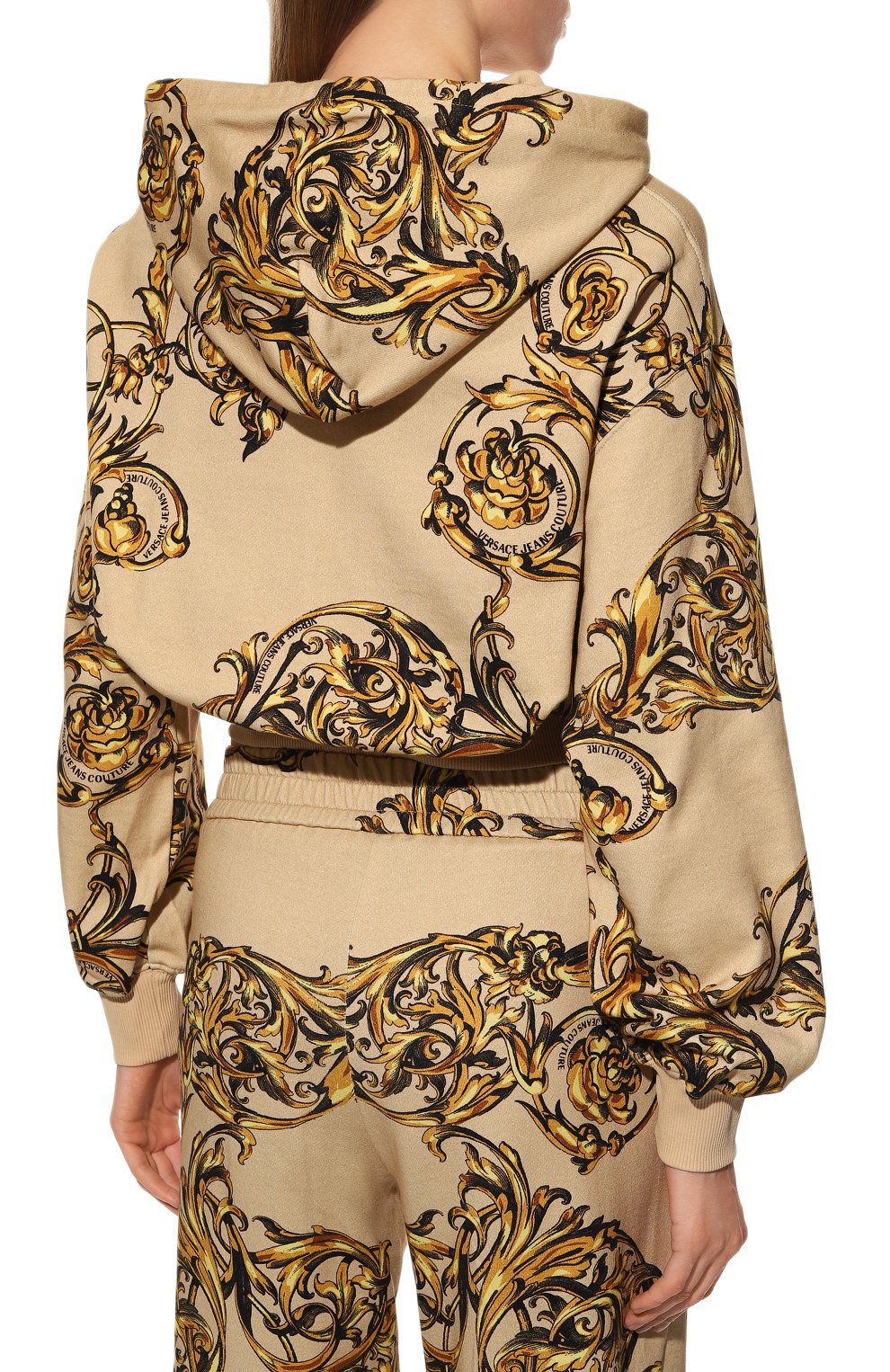 Хлопковое худи VERSACE JEANS COUTURE, арт. 72HAI314-72DP314 FELPA PRINT GARLAND 712+948/FS019, фото 4