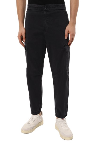 Хлопковые джоггеры BOSS ORANGE темно-синего цвета по цене 12400 руб., арт. 50484948, фото 3 Хлопковые джоггеры BOSS ORANGE, арт. 50484948, фото 3