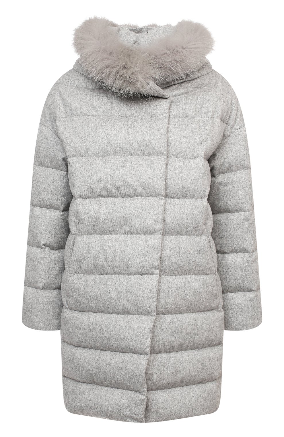 Пуховик HERNO серебряного цвета по цене 174000 руб., арт. PI1172D/38087, фото 1 Пуховик HERNO, арт. PI1172D/38087, фото 1