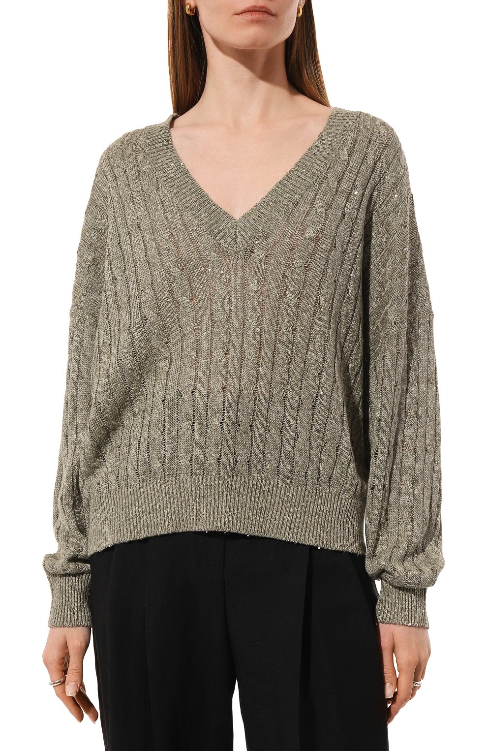 Льняной свитер BRUNELLO CUCINELLI, арт. MC000B1124, фото 3