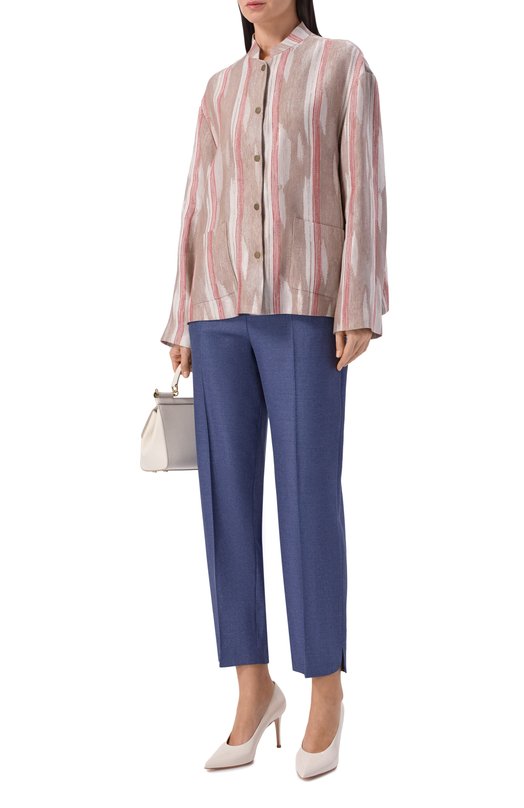 Брюки из шелка и шерсти Giorgio Armani GW003740/TE20034 Синий  GW003740/TE20034 Фото 2