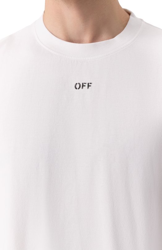 Хлопковая футболка Off-White 0MAA120S25JER00F Белый  0MAA120S25JER00F Фото 5