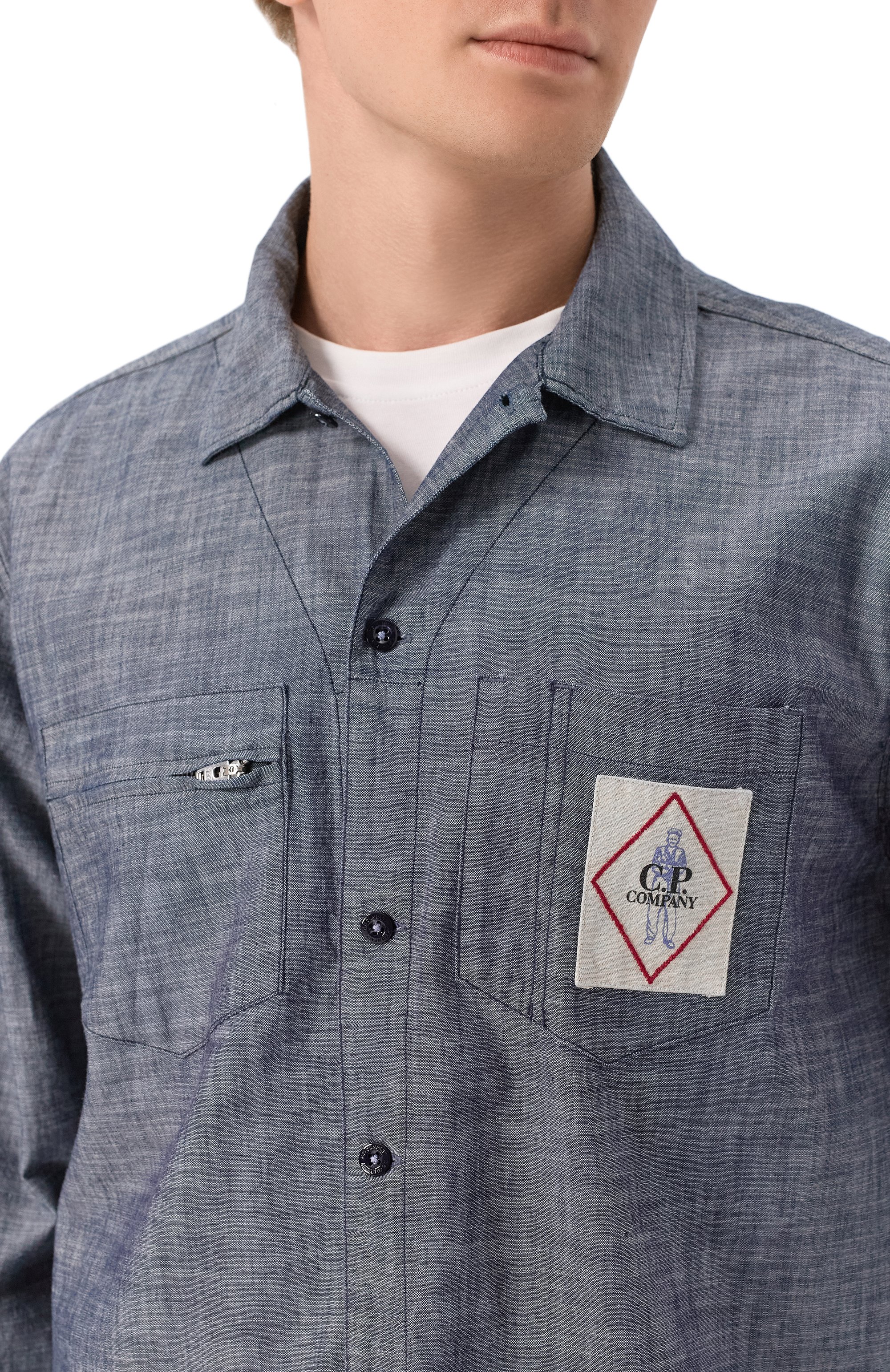 Хлопковая рубашка C.P. COMPANY, арт. 18CMSH152A110065W, фото 5