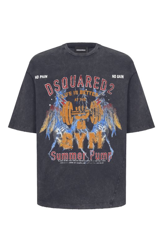 Хлопковая футболка Dsquared2 S74GD1539/D20108 Серый S74GD1539/D20108