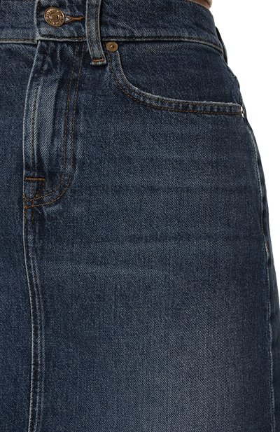 Джинсовая юбка 7 FOR ALL MANKIND синего цвета по цене 19900 руб., арт. JSFSC100WI, фото 5 Джинсовая юбка 7 FOR ALL MANKIND, арт. JSFSC100WI, фото 5