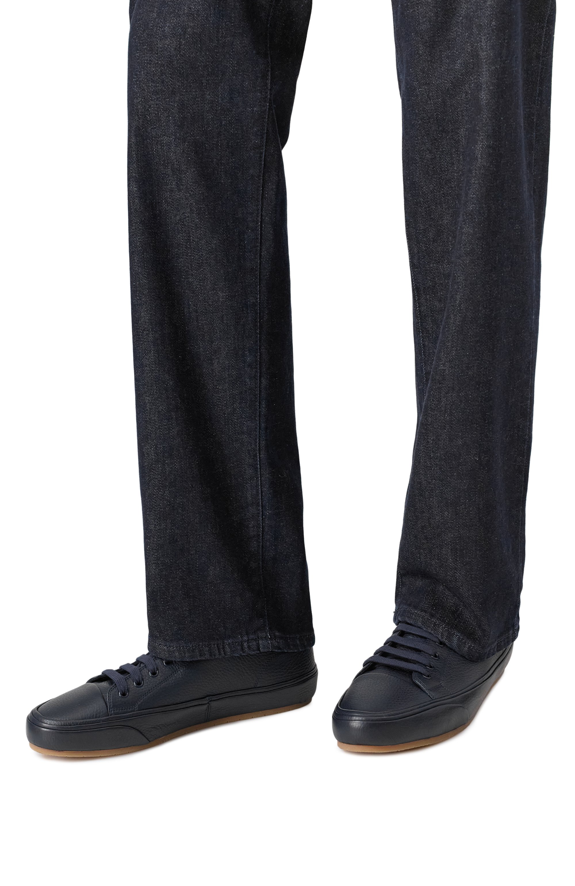 Кожаные кеды BRIONI темно-синего цвета по цене 157000 руб., арт. QHM10L/P7731, фото 3 Кожаные кеды BRIONI, арт. QHM10L/P7731, фото 3