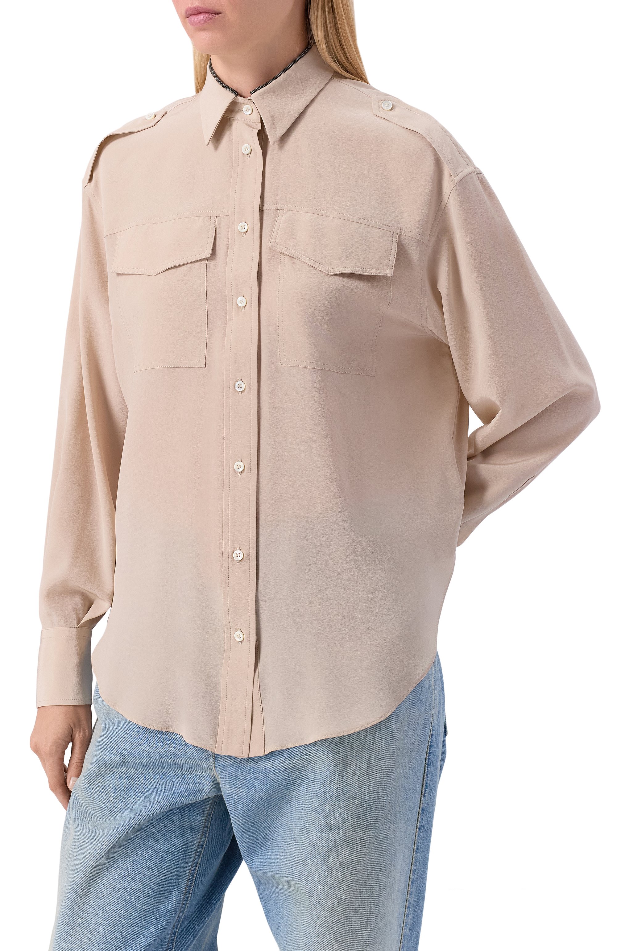 Шелковая рубашка BRUNELLO CUCINELLI, арт. MB993MP716, фото 3