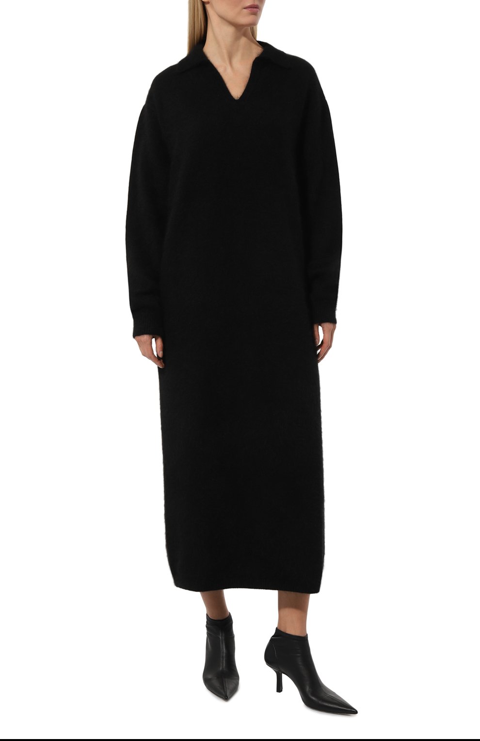 Платье из шерсти и вискозы LESYANEBO черного цвета по цене 54000 руб., арт. FW23/KNIT0011, фото 3 Платье из шерсти и вискозы LESYANEBO, арт. FW23/KNIT0011, фото 3