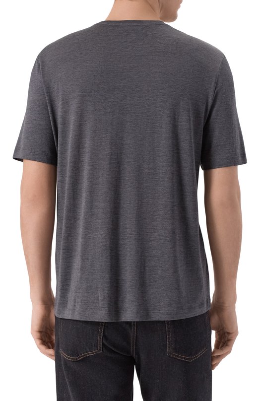 Футболка из шелка и хлопка 12 STOREEZ 133451 Серый  133451 Фото 4