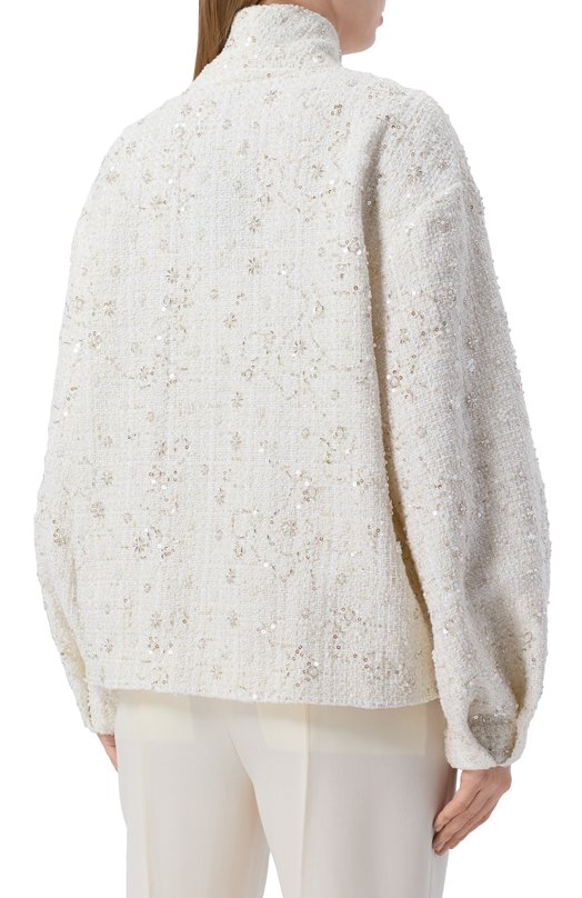 Твидовый жакет с отделкой перьями Leffers 1\5.52.94.15.02 Белый  1\5.52.94.15.02 Фото 4