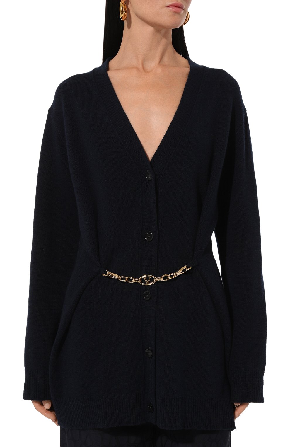 Шерстяной кардиган VALENTINO темно-синего цвета по цене 192000 руб., арт. 5B3KA08F8PL, фото 3 Шерстяной кардиган VALENTINO, арт. 5B3KA08F8PL, фото 3