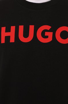 Мужской хлопковый свитшот HUGO черного цвета, арт. 50477328 | Фото 5 (Мужское Кросс-КТ: Джемперы; Рукава: Длинные; Региональные ограничения белый список (Axapta Mercury): Не проставлено; Длина (для топов): Стандартные; Принт: С принтом; Материал сплава: Проставлено; Материал внешний: Хлопок; Драгоценные камни: Проставлено; Вырез: Круглый; Стили: Кэжуэл)