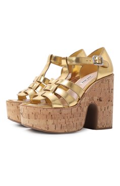 Кожаные босоножки MIU MIU, арт. 5XZ419-3L66-F0056-B125, фото 1