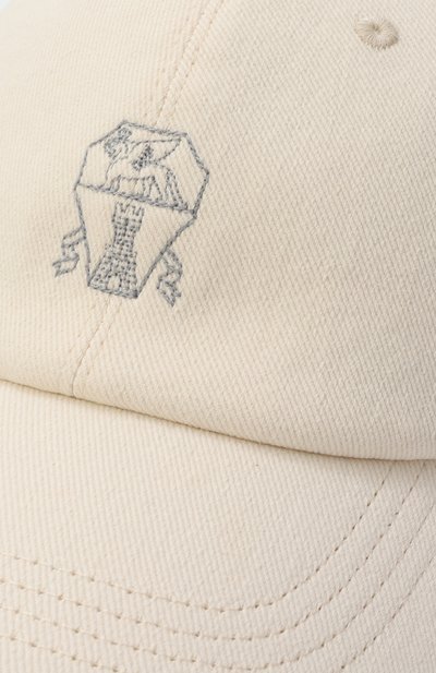 Хлопковая бейсболка BRUNELLO CUCINELLI кремового цвета по цене 23250 руб., арт. B277PW322C, фото 3 Хлопковая бейсболка BRUNELLO CUCINELLI, арт. B277PW322C, фото 3