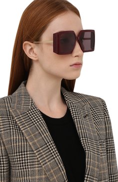 Женские солнцезащитные очки DIOR EYEWEAR бордового цвета, арт. DI0RS0LAR S2U 35D0 | Фото 2 (Тип очков: С/з; Очки форма: Квадратные; Оптика Гендер: оптика-женское)