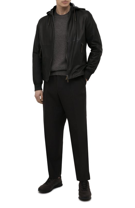 Кожаная куртка Zegna UWPNA/W178 Чёрный  UWPNA/W178 Фото 2