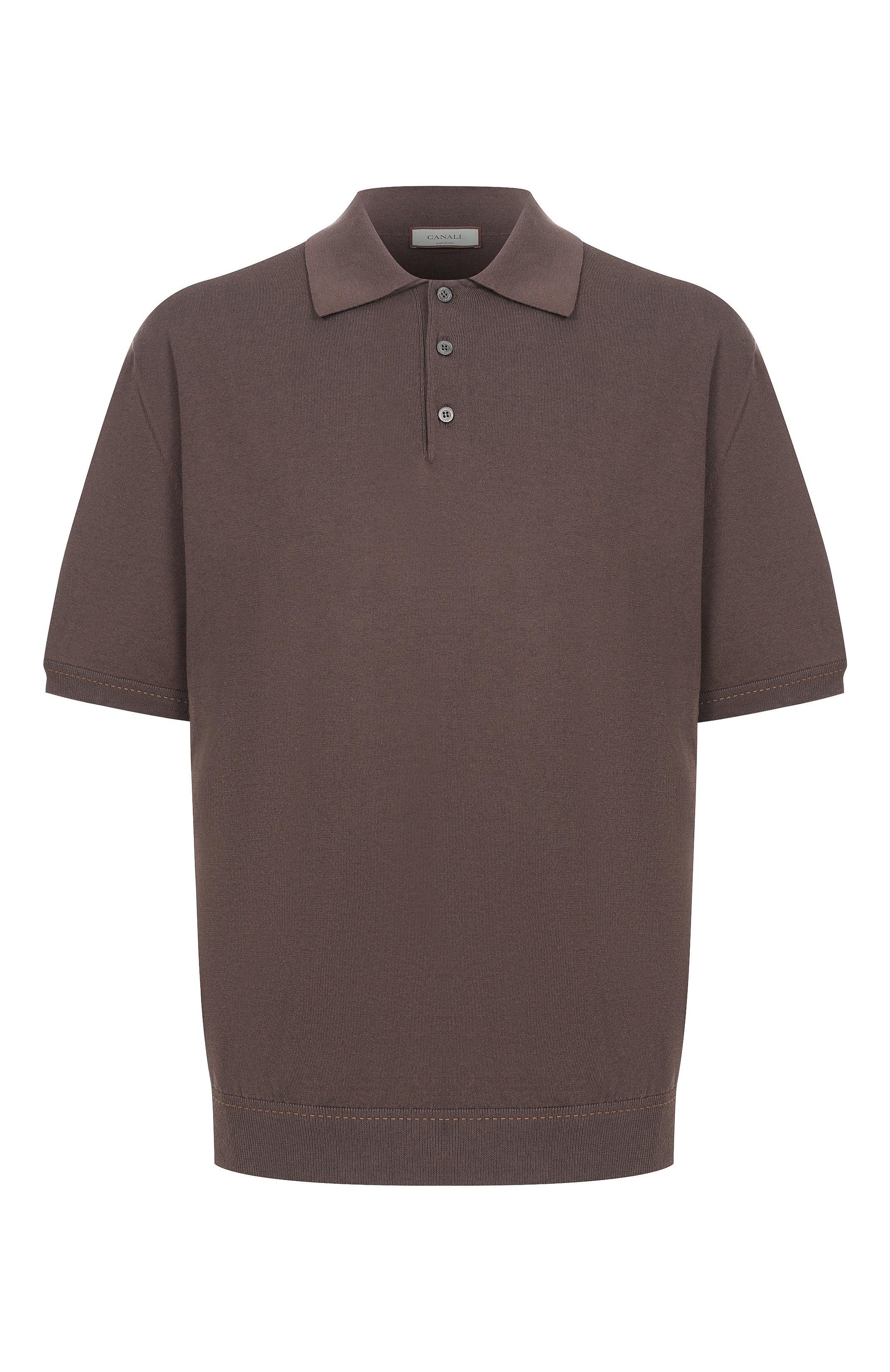 Поло из хлопка и шелка CANALI, арт. C0127B/MK02479_001, фото 1