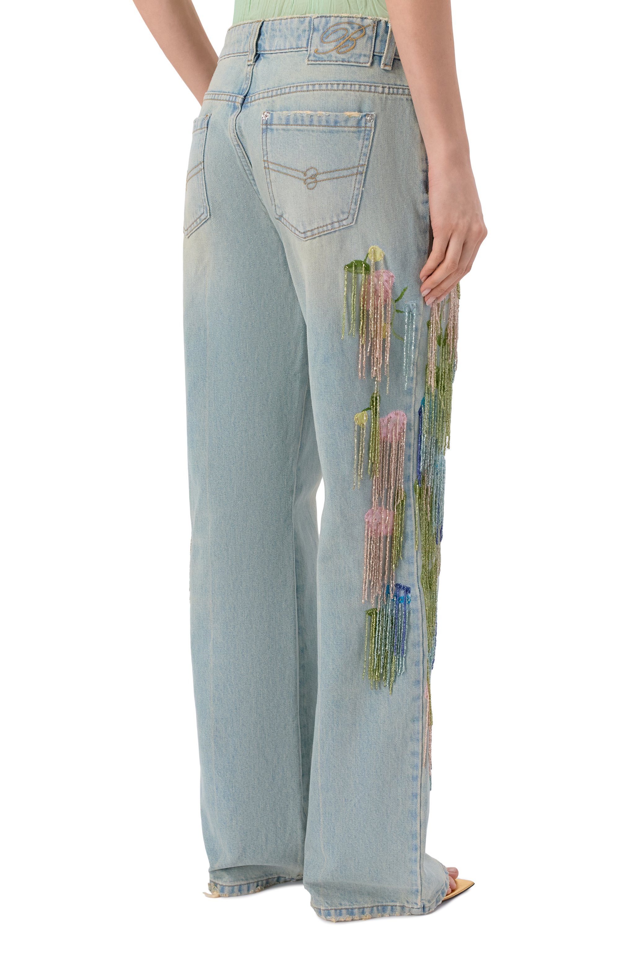 Джинсы BLUMARINE голубого цвета по цене 148000 руб., арт. 4J176A, фото 4 Джинсы BLUMARINE, арт. 4J176A, фото 4
