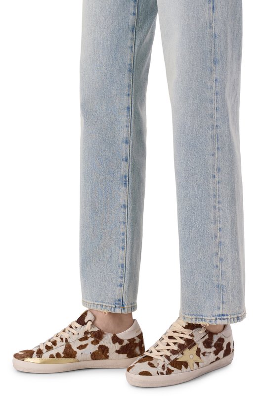 Кожаные кеды Super-Star Golden Goose Deluxe Brand GWF00101.F007262 Кремовый  GWF00101.F007262 Фото 2