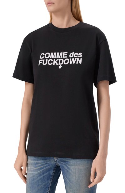 Хлопковая футболка COMME DES FUCKDOWN черного цвета по цене 5525 руб., арт. CFABW01356, фото 3 Хлопковая футболка COMME DES FUCKDOWN, арт. CFABW01356, фото 3