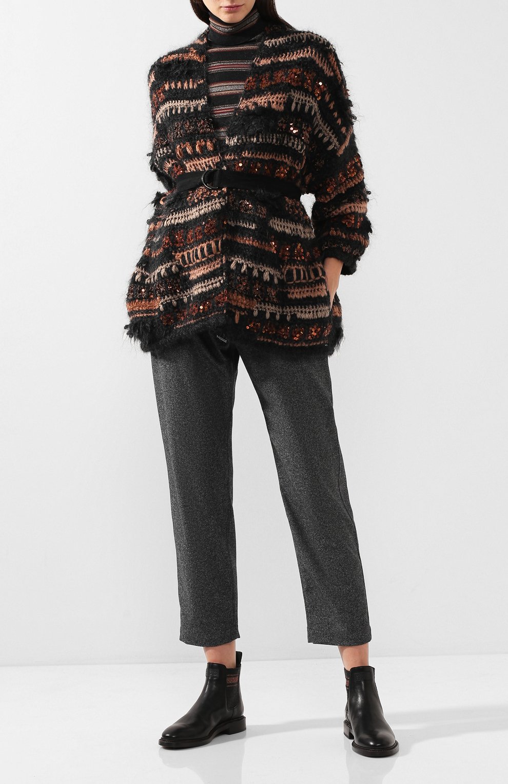 Вязаный кардиган с поясом BRUNELLO CUCINELLI, арт. M8X606106, фото 2