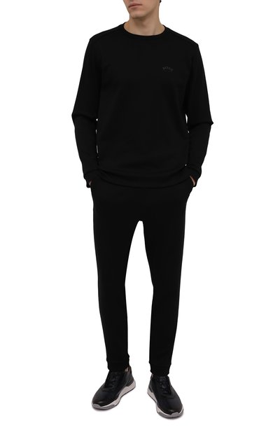 Хлопковый свитшот BOSS черного цвета по цене 14850 руб., арт. 50455074, фото 2 Хлопковый свитшот BOSS, арт. 50455074, фото 2