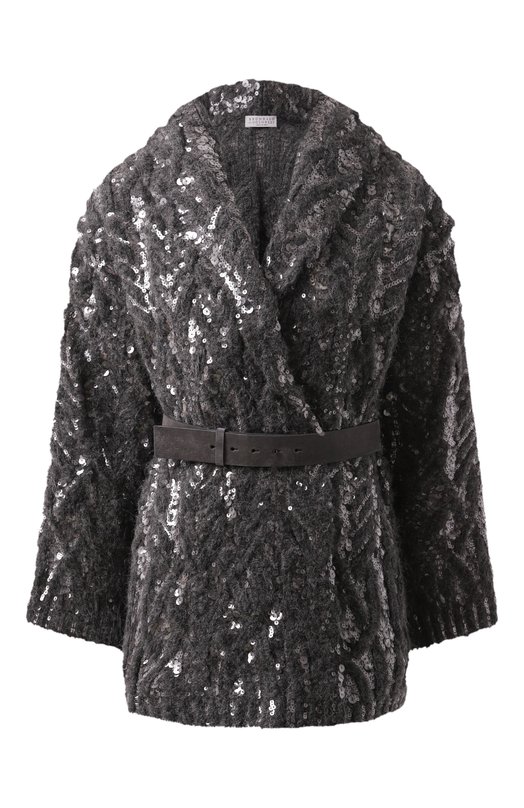 Шерстяной кардиган Brunello Cucinelli MDUR15206 Серый MDUR15206