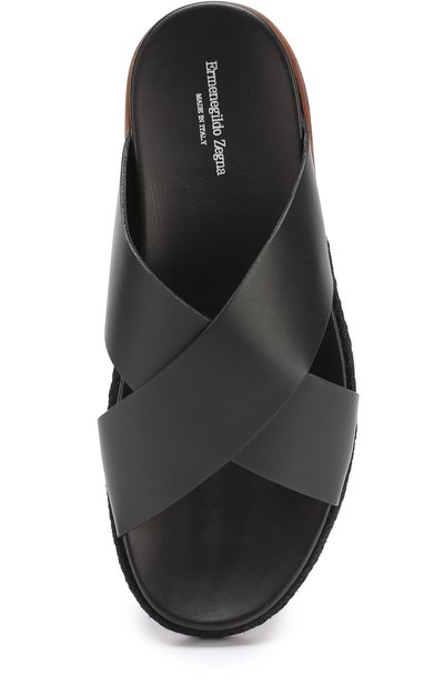 Кожаные шлепанцы с широкими ремешками ZEGNA, арт. A2781XCAL, фото 4