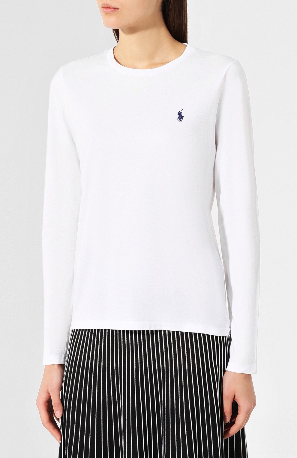 Хлопковый лонгслив POLO RALPH LAUREN белого цвета по цене 6700 руб., арт. 211734146, фото 3 Хлопковый лонгслив POLO RALPH LAUREN, арт. 211734146, фото 3
