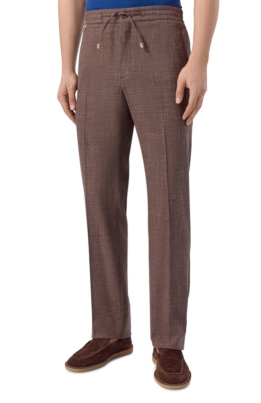 Брюки из шерсти и шелка Stefano Ricci M1T610021A/WKL08U Коричневый  M1T610021A/WKL08U Фото 3