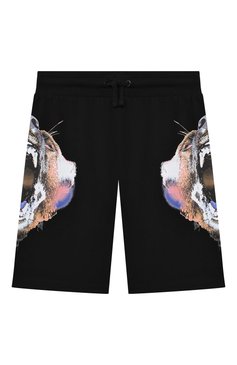 Детские хлопковые шорты MARCELO BURLON KIDS OF MILAN черного цвета, арт. 21E/B/MB/3251/0010/2-6Y | Фото 1 (Материал внешний: Хлопок; Мальчики Кросс-КТ: Шорты-одежда; Региональные ограничения белый список (Axapta Mercury): RU; Нос: Не проставлено; Материал сплава: Проставлено; Ростовка одежда: 6 лет | 116 см)