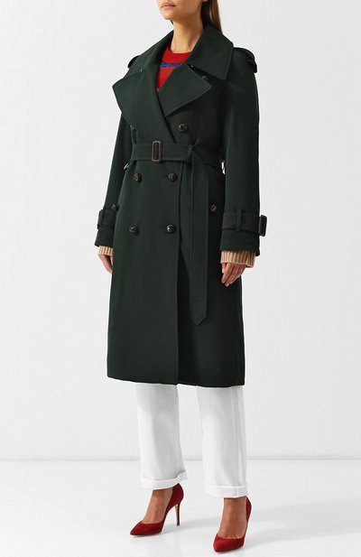Двубортное шерстяное пальто с поясом BURBERRY, арт. 8003620, фото 3