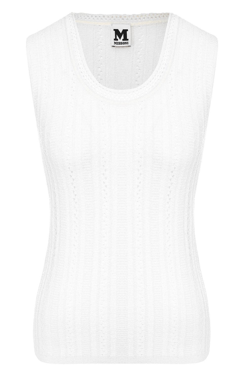 Топ из смеси вискозы и шерсти M MISSONI белого цвета по цене 17150 руб., арт. 2DJ00020/2K0003, фото 1 Топ из смеси вискозы и шерсти M MISSONI, арт. 2DJ00020/2K0003, фото 1